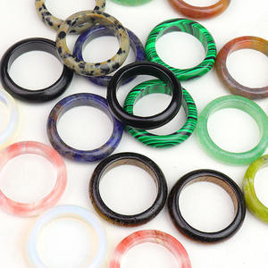 الطبيعي حجر كريم كريستالي حلقة ، حقيقية واحدة الكريستال حجر خواتم للجنسين أقراط مجوهرات الرجال - Product Image 1