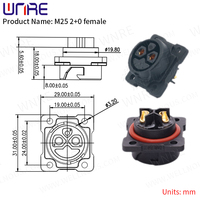 Connecteur de batterie pour vélo électrique IP67 30-50A Port de charge M25 2+0 Prise femelle carrée avec câble Prise de scooter Prise de vélo électrique Batteries