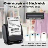 Impresora Térmica SHUNQI de 80 mm con SDK Gratuito, Compatible con Android, iOS y Windows, Impresora Portátil de Etiquetas y Recibos de 3 Pulgadas