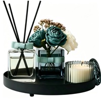 Coffret Cadeau Bougie en Cire de Soja et Diffuseur à Bâtonnets, Ensemble d'Aromathérapie Parfum d'Ambiance, Étiquette Privée, Cadeau de Mariage, Vente en Gros