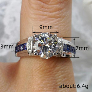 Anello di fidanzamento da donna Q673 in argento 925 con diamante taglio brillante rotondo e montatura pavé, gioielleria raffinata - Product Image 4