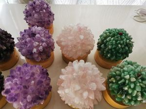 Novedades, Lámpara de Noche de Cristal de Cuarzo Natural Tallado a Mano, con Piedras Preciosas Mixtas de Colores, para Decoración con Cristales - Product Image 2