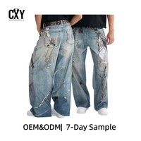 Jeans Homme Style Américain Coupe Droite Taille Moyenne 100% Coton Lavage Moyen Printemps Hip Hop Fournisseur Usine ODM