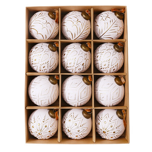 New 8cm 12Pcs Handmade Vintage Christmas Balls Set Xmas Tree Hanging <b>Ornaments</b> For Holiday Decor - Product Image 5