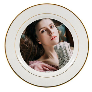B021-3 Sublimation Plaque <span class=keywords><strong>Prix</strong></span> Inférieur Sublimation Maison Décoratif Or Jante Plaque Plaque En Céramique blanche 8/10 pouces - Product Image 4