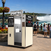 Machine de photomaton commerciale en acier inoxydable avec écran tactile, Wi-Fi et impression instantanée pour smartphones et appareils photo reflex