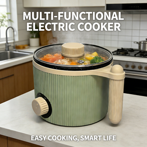Casserole électrique multifonctionnelle antiadhésive <span class=keywords><strong>de</strong></span> 1800 ml, petite casserole électrique portable, cuisson avec cuiseur vapeur - Product Image 1