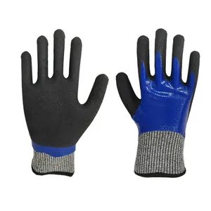 Heavy Duty Industrial Multipurpose Oil Slip Resistant Safety Hppe Palm Nitrile Coated durable Work Dipped Gloves en 388