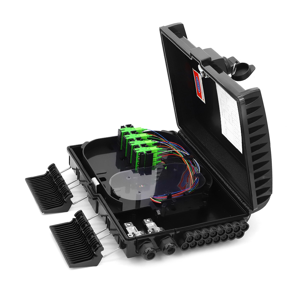 16 24 Core Outdoor FTTH Fiber Terminal Box Impact Resistance With 1x16 PLC Splitter