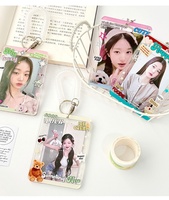 Diy baru desain Custom gantungan kunci foto Kpop kartu foto akrilik tempat kartu foto akrilik bingkai foto pemegang dudukan foto plastik