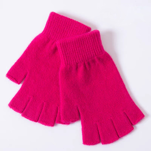 Gants mi-doigts en laine mérinos pour homme, chauds pour l'hiver, mitaines tendance pour enfants, gants sans doigts en tricot pour <span class=keywords><strong>femme</strong></span>, gants en cachemire côtelés - Product Image 2