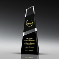 Bai Xuan Plaque de prix en cristal noir haut de gamme personnalisée plaque d'autorisation d'honneur commémorative créative avec impression UV
