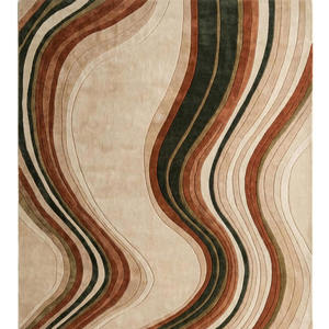 Tapis moderne en laine tuftée à la main multicolore, couleur unie, antidérapant, adapté aux animaux domestiques, pour pique-nique, chambre à coucher, avec envers en latex, pour intérieurs élégants, Nouvel An - Product Image 3