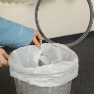 Open Top <b>Large</b> Capacity <b>Bin</b> Vented Hollow Plastic Waste Basket PP Durable Dustbin with Pressure Ring to Secure Garbage Bags - Product Image 5