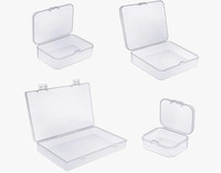 Boîte de rangement en plastique PP Rectangle, tailles personnalisées, boîte transparente avec charnière, pièces