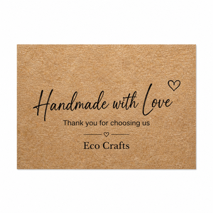 Custom Kraft Paper Thank You <b>Card</b> Embossed Digital Printed <b>Gift</b> Packing <b>Card</b> Business Thank You Note - Product Image 1