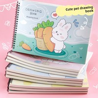 Carnet de dessin A4, 30 feuilles, motif lapin mignon, carnet de croquis vierge, papier pour peinture gouache, récompense pour les enseignants, cadeaux pour les élèves, vente en gros