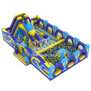 Parc gonflable sur le thème du système solaire avec des personnages d'étoiles jaunes, des zones de rebond de la planète bleue et des effets sonores spatiaux, directement de l'usine - Product Image 2