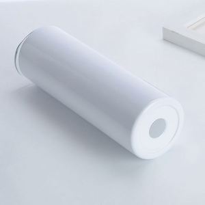 Gobelet isotherme à double paroi en acier inoxydable de 20 oz, blanc, vierge pour sublimation, avec couvercle et paille, idéal pour 6 à 12 cadeaux - Product Image 4