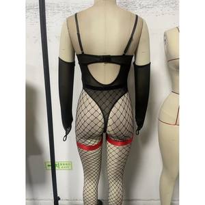 B30942 Sexy donna un pezzo intimo body in pizzo spogliarellista vestito con calze a rete erotica biancheria intima - Product Image 2