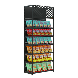 Étagère de supermarché à colonne unique en acier inoxydable durable de haute qualité avec étagère à grille diamantée Étagère de qualité supérieure avec dos - Product Image 4