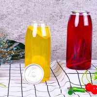 Vanjoin Boîte en plastique PET de haute qualité 500 ml 250 ml Impression de logo personnalisée Ouverture facile Couvercle en aluminium pour boissons froides Jus Café Glace