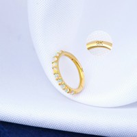 Toposh Blumen herz 9 Karat Massiv gold Bauchnabel Nabel Klar CZ Labret Knorpel Tragus Daith Ohr stecker Nasenring Piercing