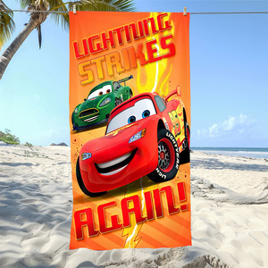 Telo Mare ChamXue all'ingrosso con Stampa Auto <span class=keywords><strong>Cartone</strong></span> <span class=keywords><strong>Animato</strong></span>, Poncho da Spiaggia per Bambini, Asciugatura Rapida, Assorbente, Anti-Sabbia, per Piscina e Bagno - Product Image 1