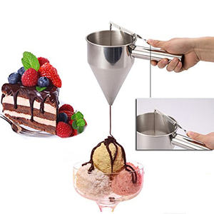 Dispenser kue corong, Multi kaliber 600ml/1200ml corong baja tahan karat dengan dudukan untuk penggunaan komersial dan rumah - Product Image 6