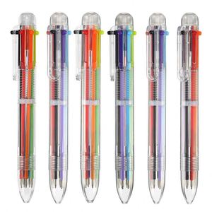 6 in 1 Plastic Ballpoint <b>Pen</b> Advertising Customized Logo Printing Multi-Colored Ink Novelty 1.0mm with Transparent Barrel - Product Image 1
