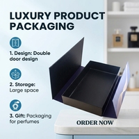 Boîte cadeau de luxe à double porte pour bijoux, parfums, vins, avec logo personnalisé, boîte rigide magnétique pour cadeaux haut de gamme