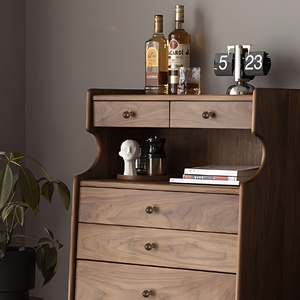 Modern Walnut Round Ball Door Handle for Drawer Kitchen Dresser with Single-Hole Pull Creative Pendant Design Easy Installation - Product Image 3