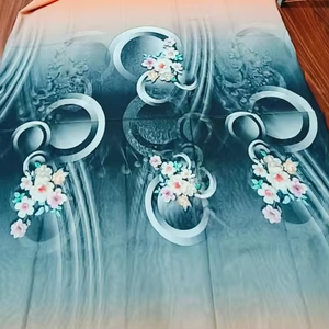 Tela de Algodón Peinado de Alta Calidad al por Mayor de Fábrica, Tejido de Voile con Estampado Digital Transpirable para Vestidos de Mujer - Thobe Sudanés de Moda - Product Image 1