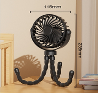 Ventilateur Trépied Rechargeable Ultra Silencieux Pliable 3/4 Vitesses Réglables Alimenté par Batterie Cadeau de Naissance pour Bébés Garçons Siège Auto
