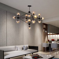 Lustre LED de luxe nordique pour salon, lampe suspendue postmoderne en forme de haricot magique pour magasin de vêtements et restaurant