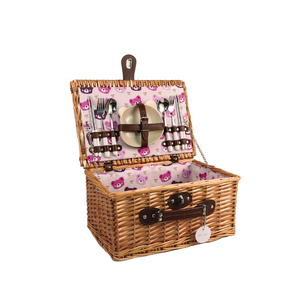 Lớn cổ điển phong cách Handmade cản trở sang trọng Deluxe lưu trữ liễu wicker Dã Ngoại giỏ thiết lập cho 2 người bán buôn - Product Image 2