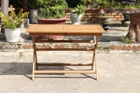Table à manger pliante rectangulaire en bois d'eucalyptus massif, mobilier moderne pour la maison, pour la cuisine et l'utilisation en extérieur dans le jardin/le patio