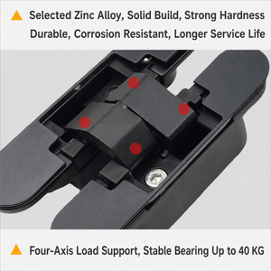 3D Adjustable Concealed <b>Door</b> Hinge 110X24 105X24 40KG Zinc Alloy Matte Black 180 Degree for Interior Wooden <b>Door</b> Hardware - Product Image 4