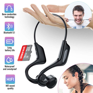 Fone de Ouvido Esportivo Sem Fio TWS G02 IPX7 à Prova D'água com Suporte para Cartão TF e Reprodução MP3, Fone de Condução Óssea <span class=keywords><strong>Bluetooth</strong></span> Elástico e Macio - Product Image 1