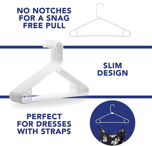 Nhà máy cung cấp thẳng trắng móc nhựa với móc, nhiệm vụ nặng nề nhựa quần áo móc - Product Image 4