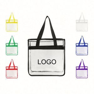 Bolsas Transparentes con Logotipo Personalizado, Bolsa Transparente Aprobada para Estadios con Cierre de Cremallera, Impermeable, Reutilizable, de PVC, Tipo Bandolera - Product Image 1