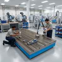 Plate-forme en fonte de haute qualité avec plaque de lit de surface à fentes en T pour les applications de machines d'inspection comprenant un accessoire de support