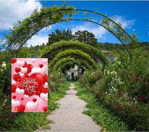 Drapeau de jardin en polyester imperméable double face avec cœurs de la Saint-Valentin, 12 x 18 pouces - Product Image 5