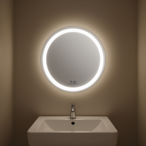 Espejo de Baño Redondo con LED Hdpeuoutbucikrca de 23.6 Pulgadas, Marco de Aleación de Aluminio, Diseño Moderno, Superficie de Vidrio - Product Image 2
