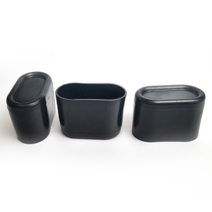 Fundas de tubo ovaladas negras, cubrepatas de plástico para silla de escritorio escolar, accesorios, diseño minimalista duradero - Product Image 3