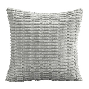 Housse de <span class=keywords><strong>coussin</strong></span> en velours côtelé texturé de qualité supérieure - Housse de <span class=keywords><strong>coussin</strong></span> carrée unie douce pour canapé, lit, décoration de bureau - Product Image 6