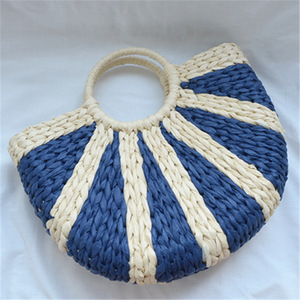 Sac fourre-tout de <span class=keywords><strong>plage</strong></span> d'été rétro en osier sac à poignée en rotin tissé à la main pour femmes décor à la maison - Product Image 3