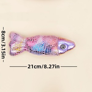 Jouets en forme de poisson en peluche colorés, jouets en forme de poisson qui couinent pour chats - Product Image 3