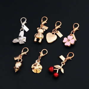 Thời trang dễ thương túi giữ chìa khóa Keychain hợp kim UV anh đào bướm quyến rũ Mặt dây chuyền hoa Keychain phụ kiện - Product Image 6