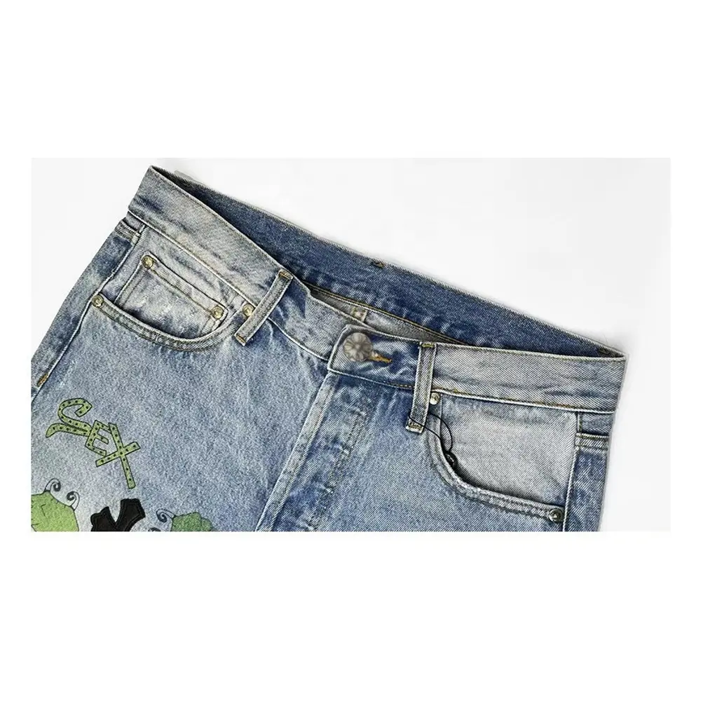 Custom Hip Hop Punk Denim Trousers Relaxed Fit Baggy Jeans Men Washing Men's Jeans